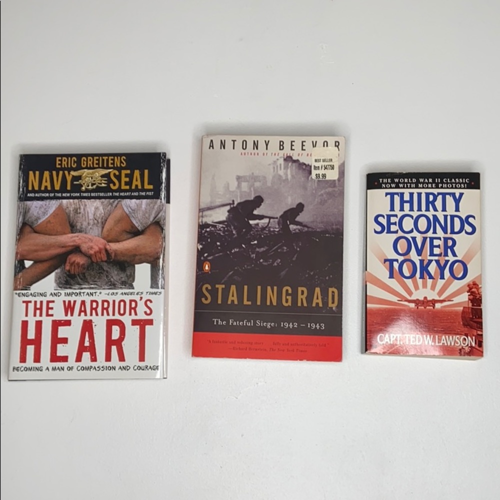 3 Book Bundle- The Warrior’s Heart, Stalingrad and Thirty Seconds Over Tokyo